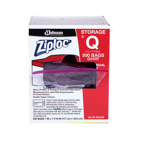 Ziploc Storage Bags, Quart, 500 Ct