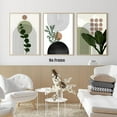 thumbnail image 3 of Set of 3 Modern Abstract Green Plants Leaf Sun Lines Wall Boho Art Canvas Painting Posters Prints Pictures Living Room Decor wall art No Frame, 3 of 7