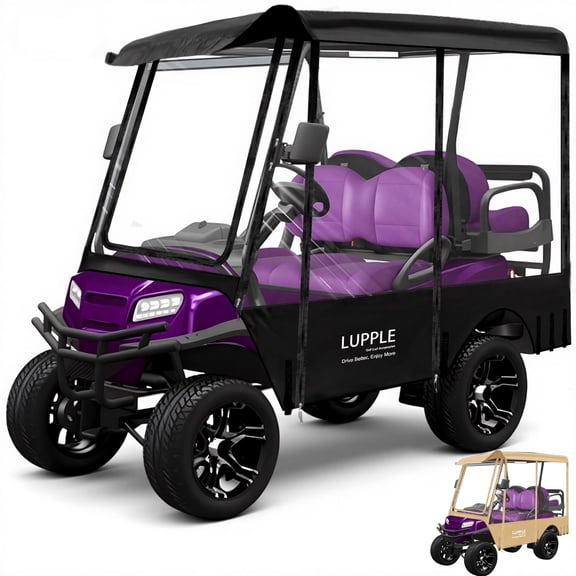 LUPPLE Club Car Precedent Golf Cart Enclosure 4 Passenger Extended Roof Rain Cover 600D