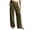 Olive Green, variant on TEAJOPSUU Wide Leg Pants for Women Comfy Corduroy Drawstring Elastic Waist Palazzo Trousers with Pockets Casual Daily Vacation Pants Khaki
