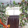 thumbnail image 3 of Mdesiwst 200CM Artificial Wisteria Flower Garland Wedding Garden Indoor Outdoor Wall Hanging Faux Climbing Floral Greenery Drooping Ivy Decoration, 3 of 5