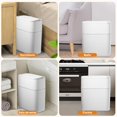 thumbnail image 2 of Bote de Basura Cocina Ba&ntilde;o,14L/3.8Gal&oacute;n Autom&aacute;tico Bote de Basura con Tapa Inteligente,Resistente al Agua,Blanco Delgado Angosto Botes de Basura para Ba&ntilde;o c, 2 of 9