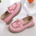 thumbnail image 6 of GiLiling Girls Slip-On Loafer Dress Shoes, PU Leather Bow Flats with Chunky Rubber Sole, Comfortable Casual School Party Footwear (Pink, 4-4.5 Years), 6 of 8