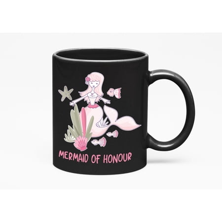 Cute Mermaid of Honour a Maid of Honor Black 11oz Ceramic Mug