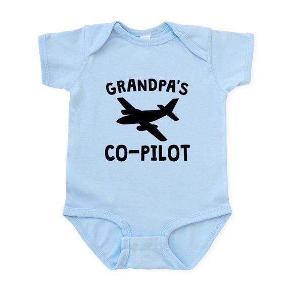 CafePress - Grandpas Co Pilot Body Suit - Baby Light Bodysuit, Size Newborn - 24 Months