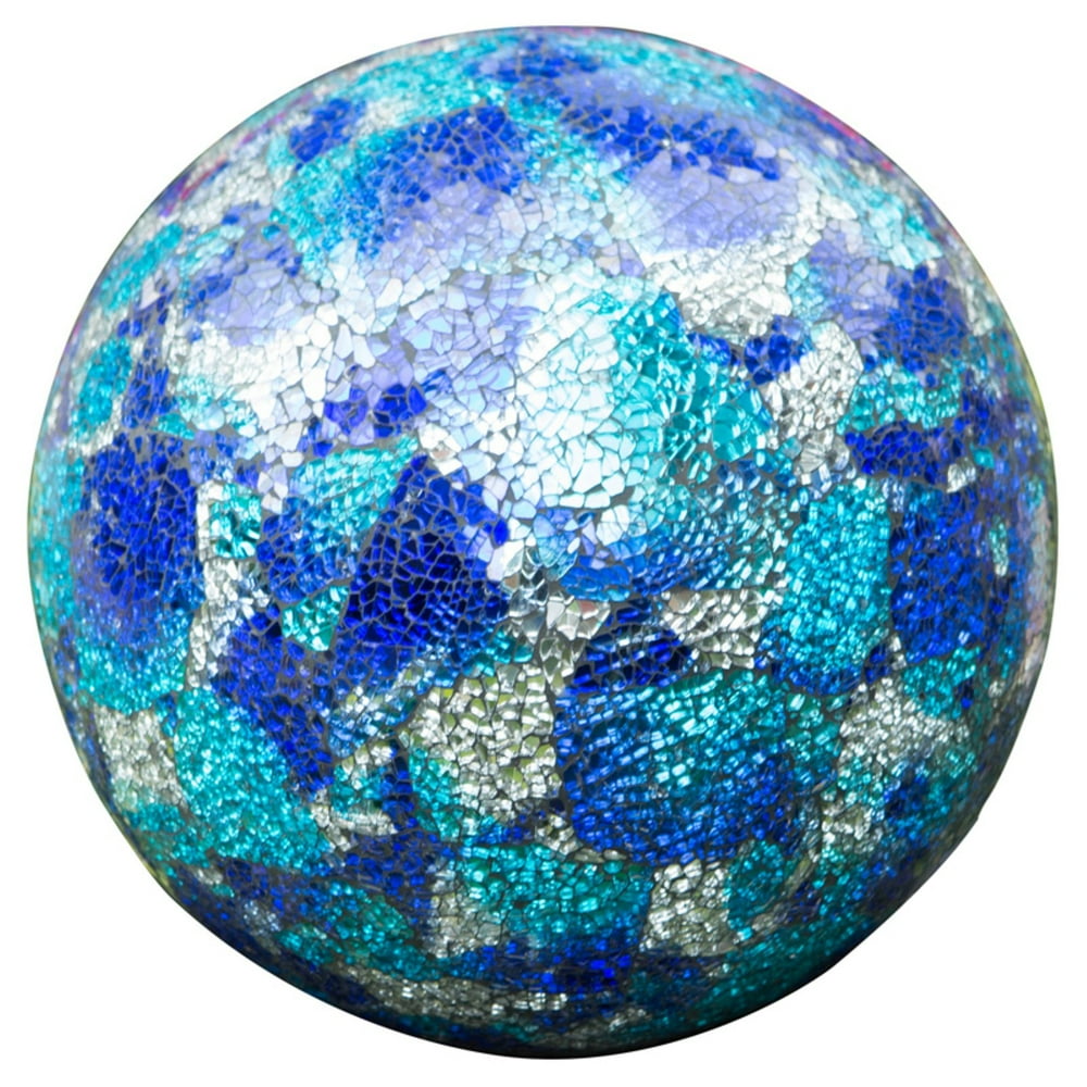 E V 10 Blue Aqua Mosaic Gazing Globe