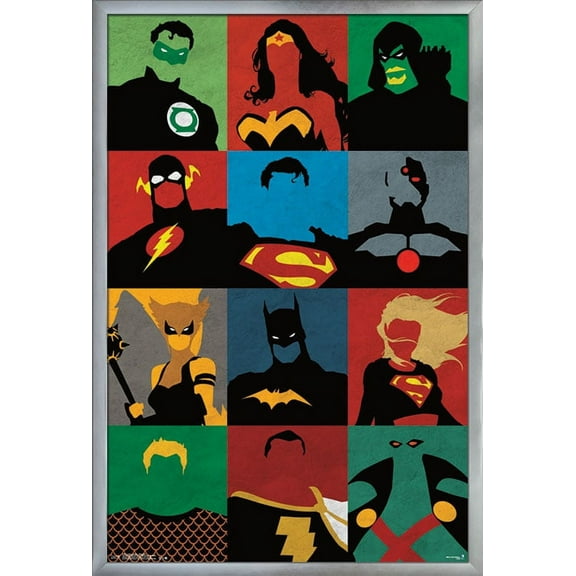 DC Comics - Justice League - Minimalist Wall Poster, 22.375" x 34", Framed