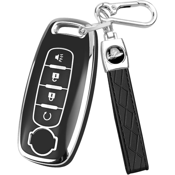 Key Fob Cover Compatible with Nissan Rogue Pathfinder Versa Sentra Kicks Patrol Armada 2023-2025 Keychain Case Holder Protector,Black1,4 Buttons