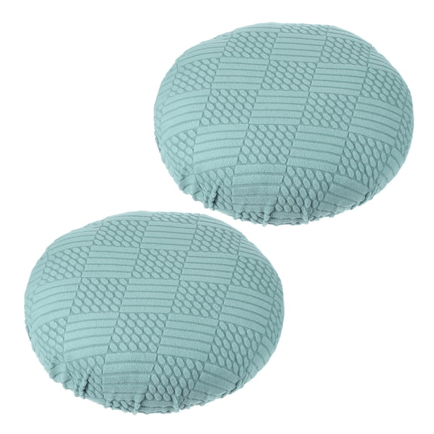 Funda de taburete redondo Uxcell, fundas elásticas para taburetes, funda de cojín de taburete lavable, funda de asiento de silla de bar elástica azul claro 11"-14"