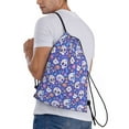 thumbnail image 4 of Yiaed flower Skull cartoon Print Drawstring Bags Drawstring Backpack Bulk String Back Pack Gym Sport Bag-Small, 4 of 5