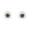 thumbnail image 2 of Sterling Silver 1/4ct. TDW Treated Green Diamond Bezel Stud Earrings (Green,I1-I2), 2 of 7