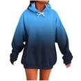 thumbnail image 2 of Gradient Hoodie for Women Oversize Sweatshirt Casual Long Sleeve Pullover Junior Teens Hooded Tops With Pocket, 2 of 5