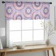 thumbnail image 2 of Pink Purple Geometric Valance Curtains for Kitchen/Living Room/Bathroom/Bedroom Window, Rod Pocket Small Topper Half Short Window Curtains Voile Sheer Scarf, Ethnic Indian Modern Abstract Art 42"x12", 2 of 8