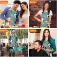 thumbnail image 4 of Australian Shepherd Pioneer Flower Apron-Garden Aprons for Women with Pockets-Cotton Linen Waterproof Kitchen Cooking Gardening Aprons Adjustable for Kitchen,Cooking,BBQ and Salon 33x27 Inch, 4 of 7