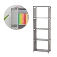 thumbnail image 3 of KAKOWELY Wooden Bookshelf Bookshelf Shelf Rack Storage Rack Magazine Rack Bookcase Shelving Display Shelves Storage Unit PP and Non-woven Fabric Shelf (Five-story Silver Gray), 3 of 4