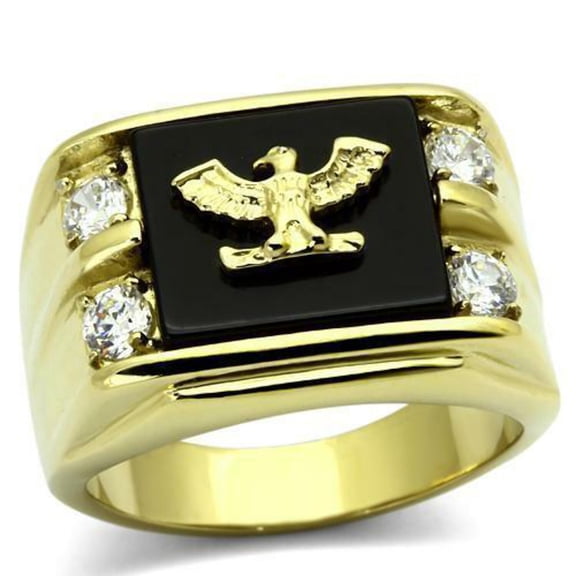 Anillo Ã¡guila americana para hombre de acero inoxidable con sello
