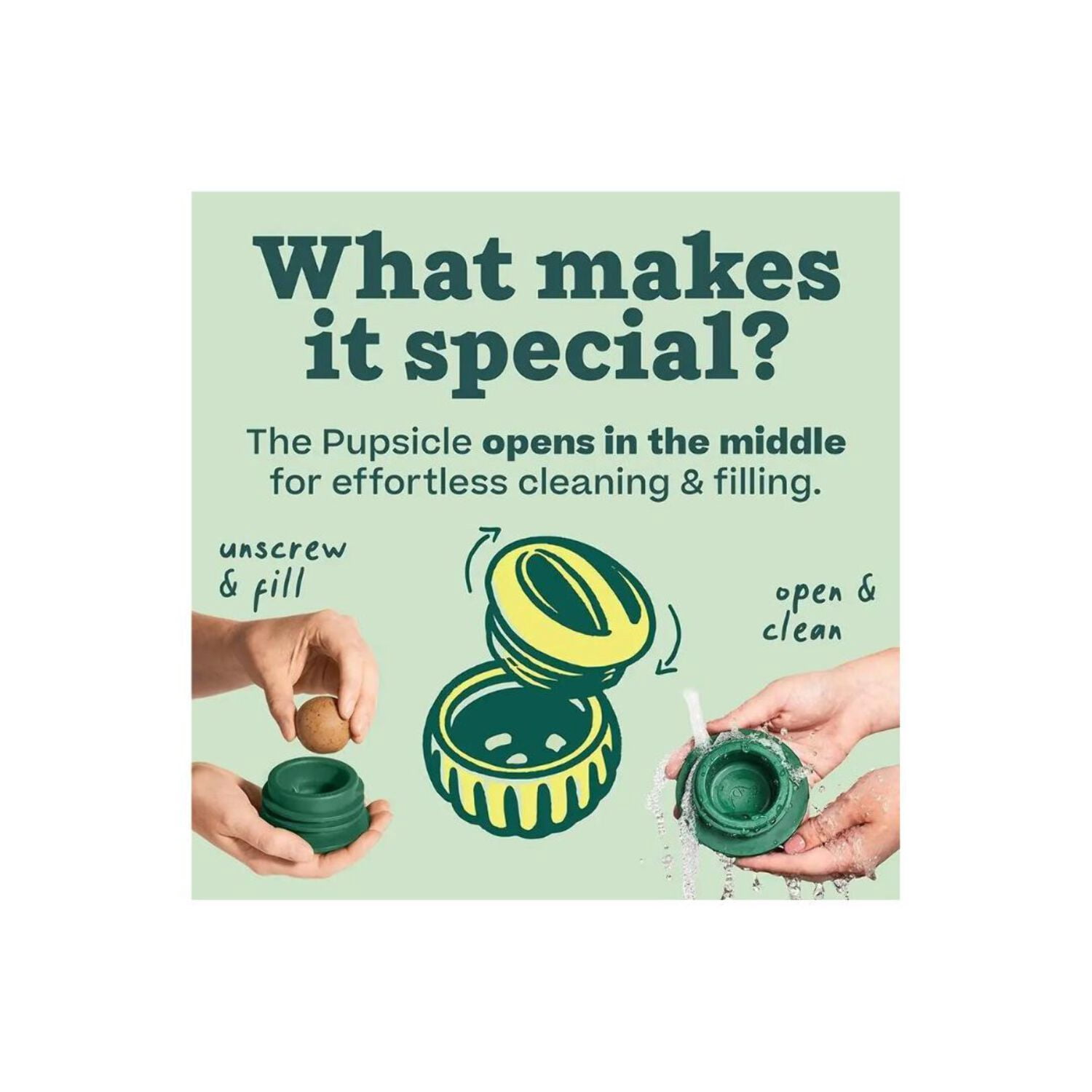 Woof The Pupsicle Treat Dispensing Dog Toy, Forest Green, Small