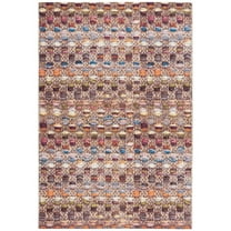 SAFAVIEH Barbados Kentigern Geometric Indoor/Outdoor Runner Rug, Purple/Green Rust, 2'8" x 8'
