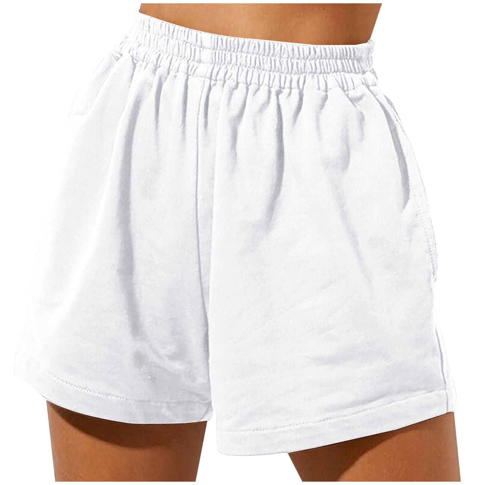 RYRJJ Women's Sweat Shorts with Pockets Cotton Summer Athletic