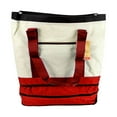 thumbnail image 4 of Reusable Grocery Bags - Ultra Chic Cooler Bag - Reusable Shopping Tote - Water Resistant Inner, 600D Polycanvas, Large Cargo Area, Cooler Pouch - White/Red., 4 of 7
