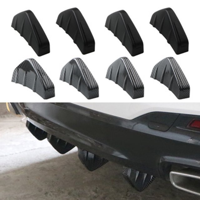 4 Pcs Universal Car Rear Bumper Lip Diffuser Shark Fin Style Car Back Bumper