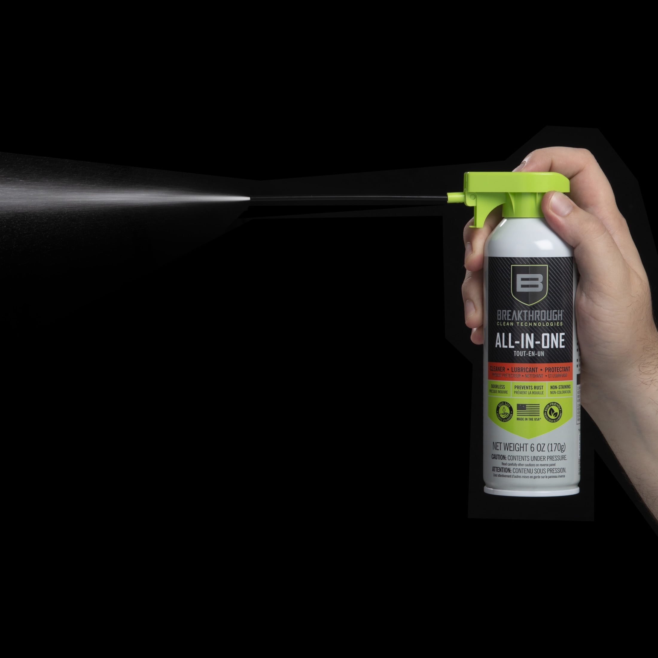 Breakthrough Clean Technologies Aerosol All-in-One (Clp), 6Oz, Clear, Gun Cleaning Solvent and Lubricant