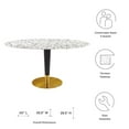 thumbnail image 5 of Modway Zinque 60" Oval Terrazzo Dining Table in Gold White, 5 of 6