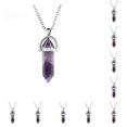 thumbnail image 2 of Jumpingount Abalorio de columna hexagonal exquisitos colgantes colgantes de vacaciones amuletos de cristal puntiagudos DIY collar decoraciones Violeta 10piezas Jumpingount CBP468223, 2 of 4