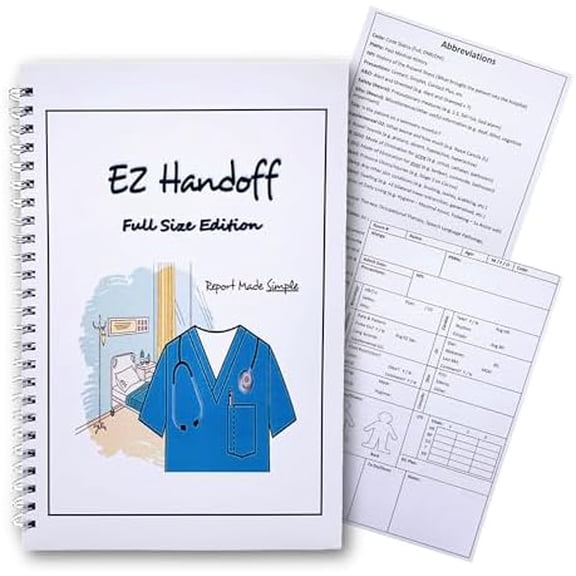 Nurse Report Sheet Notebook (Full-Size Edition) - 6”x9” Nursing Notebook with 100 Nursing Report Sheets [Nursing Clinical Essentials, Student Nurse Essentials, Notebooks for Nursing School]$$Office