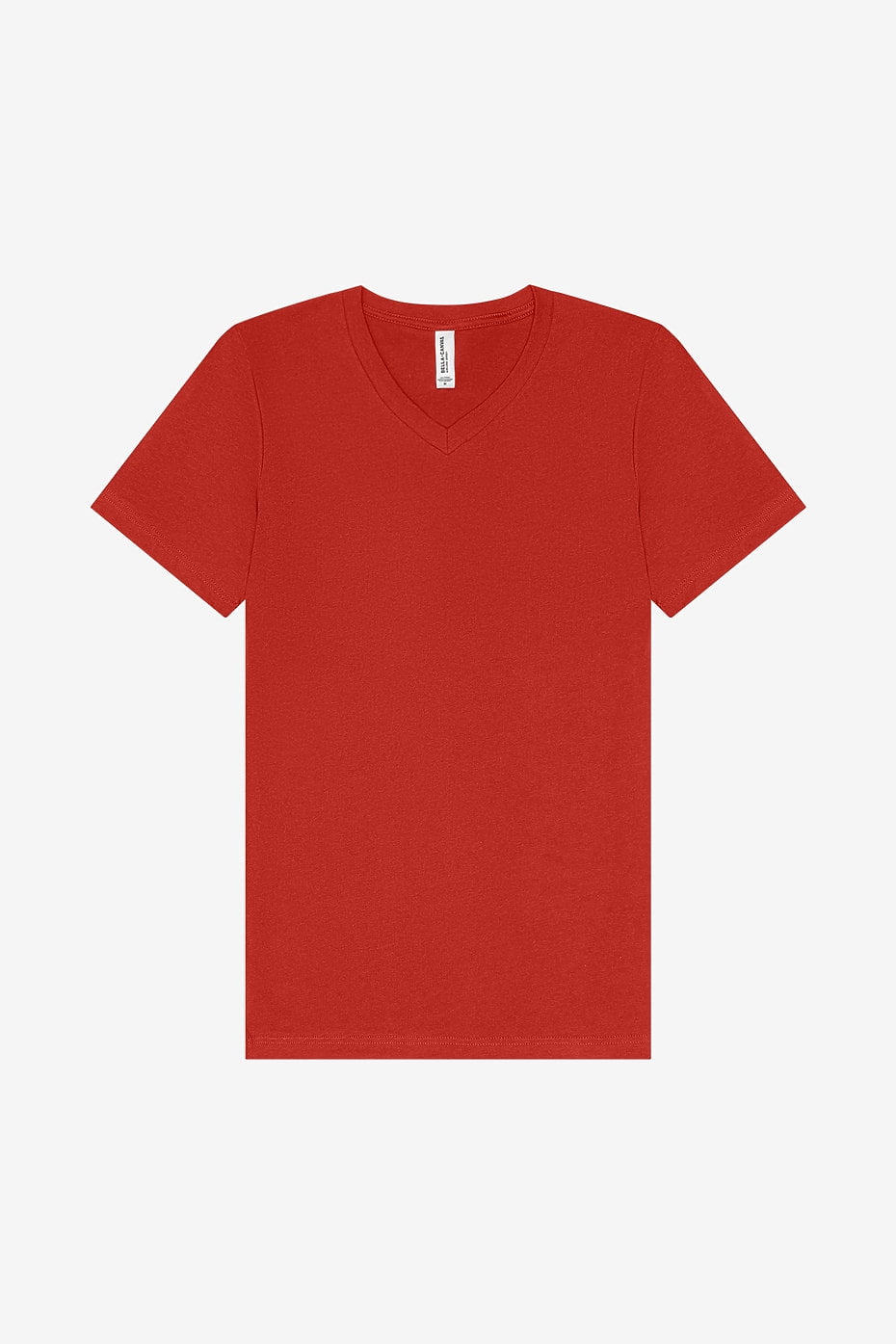 BELLA+CANVAS Adult Short Sleeve V-Neck Personalized T-Shirt, Create your own Designs, Red, Large, Unisex