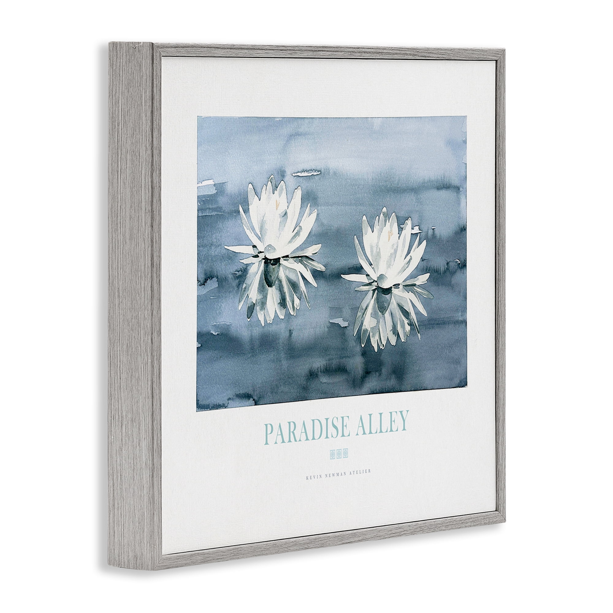 Stupell Industries Paradise Alley Water Lilies Gray Framed Giclee Art, design by Jadei Graphics