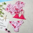 thumbnail image 2 of Toddler Girl Swimsuit Kids Baby Spring Summer Quick Dry Print Bikini 3Pc Beach Swimsuit Swimwear Girls Bathing Suit,Size 5 Years-6 Years, 2 of 6