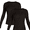 Black Soot/Black Soot, variant on Ribbed Crewneck Tee with Long Sleeves, 1 or 2-Pack, Women's & Women's Plus XXS-XXL