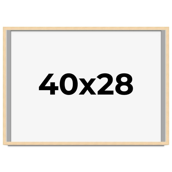 40x28 Frame Natural Wood Picture Frame | 0.75 Inch Moulding Width | with UV Acrylic Plexiglass,