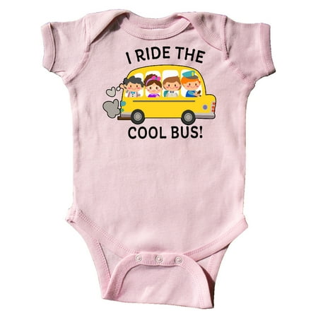

Inktastic I Ride The Cool Bus with Yellow School Bus and Kids Gift Baby Boy or Baby Girl Bodysuit