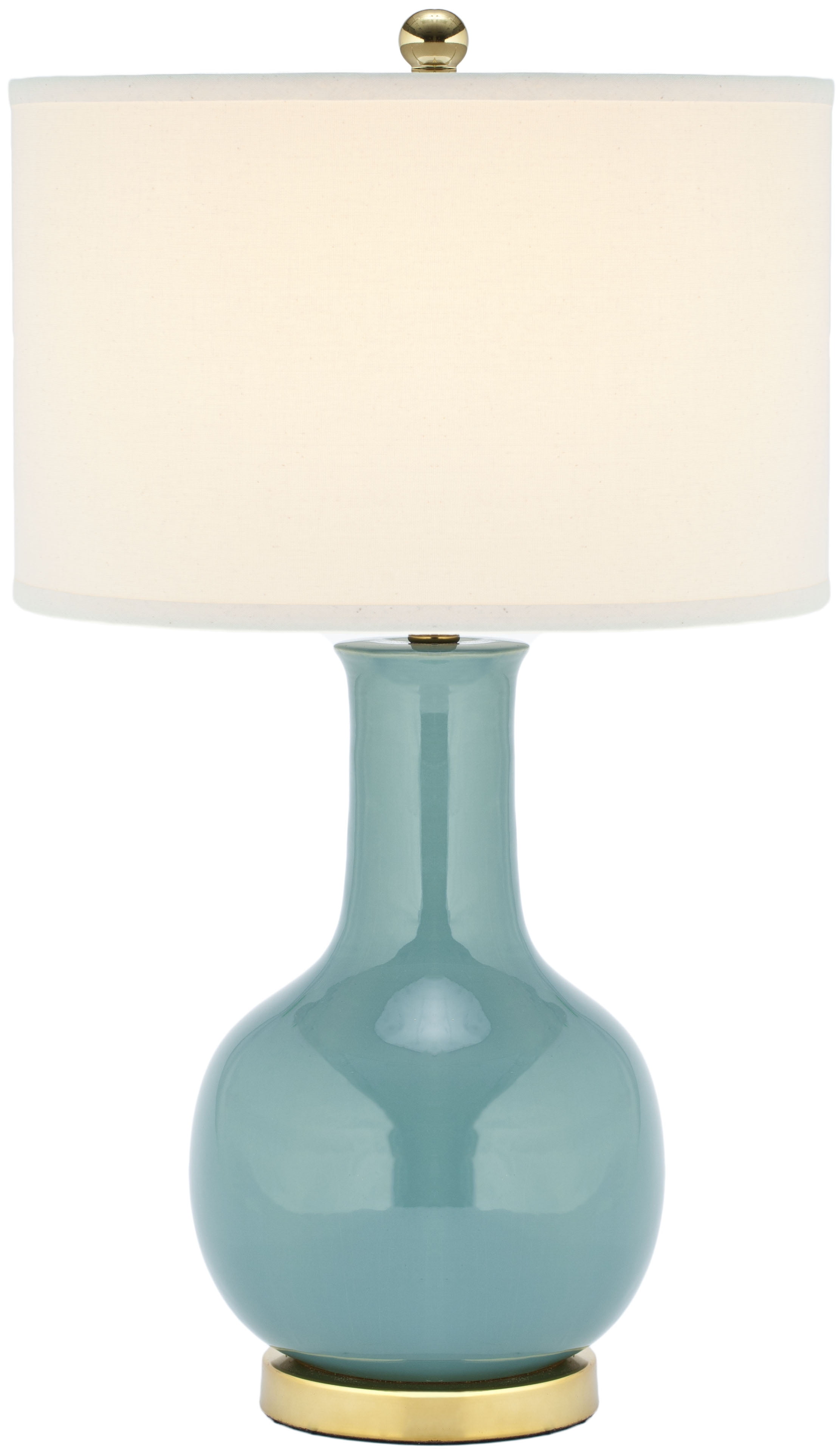 SAFAVIEH Ceramic Paris Solid 27.5 in. H Table Lamp w/ Shade, Light Blue/Off White