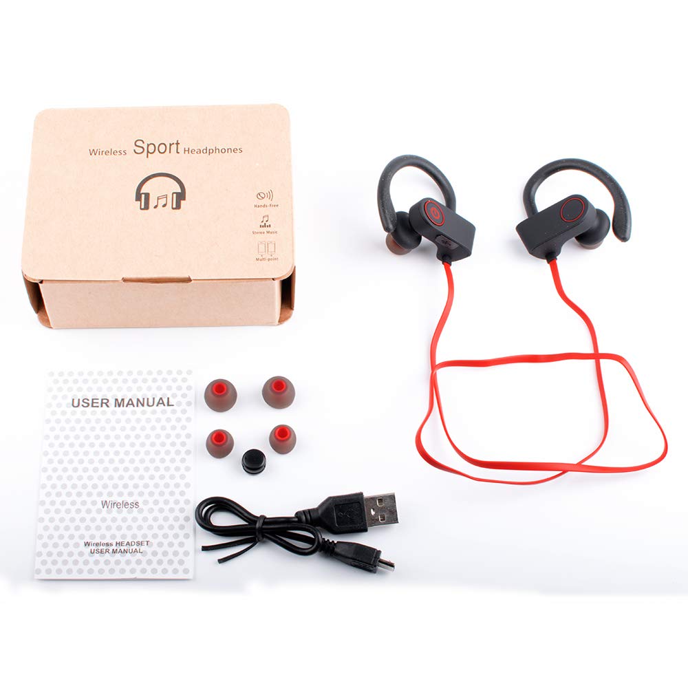 Gohope Sports Earbuds Wired with Microphone, Sweatproof Wrap Around Earphones with Over Ear Hook
