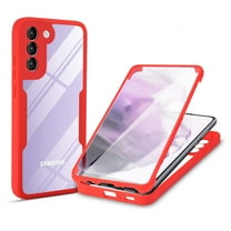 Allytech for Samsung Galaxy S22 Plus 5G 6.6" 2022 Case with Built-in Screen Protector, Dual Layer Full Body Hybrid Scratch Resistant Anti-Slip Hard Acrylic Back Case for Galaxy S22 Plus, Red