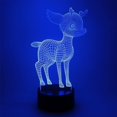 thumbnail image 1 of Deer 3d Night Light Acrílico Party Atmósfera Decoración Niños Niños Niña Regalo Led Lámpara de mesa portátil (Base negra Sin control remoto, Deer-7) Feliz Sencillez, 1 of 3