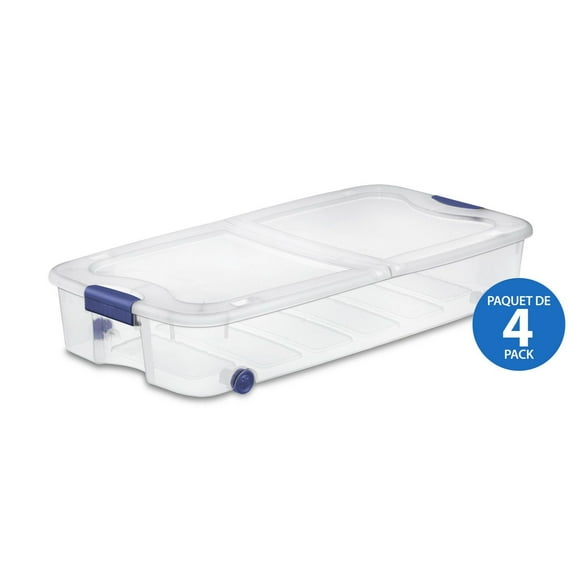 Sterilite 62 Liter Ultra™ Wheeled Underbed Storage Box, 4PK