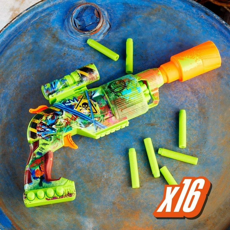 Nerf Zombie Driller Dart Blaster, 16 Nerf Elite Darts, Outdoor