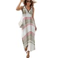 thumbnail image 1 of Vestido Largo Sin Mangas Para Mujer, Geometric Grid Traje Informal Para Cumpleaños, Verano, 1 of 5