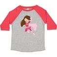 thumbnail image 3 of Inktastic Superhero Girl, Cute Girl, Brown Hair, Pink Cape Girls Toddler T-Shirt, 3 of 5