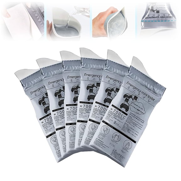 Disposable Urine Bags, Unisex Travel Pee Bags 700ml, Portable Urinal Bags for Car, Camping, Traffic, Vomit Bag (6 PCS)