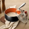 thumbnail image 3 of MICHELANGELO Nonstick 2 Quart Sauce Pan with Lid, Ultra-Nonstick Copper Sauce Pot 2 Qt, Ceramic Saucepan with Lid, Small Pot with Ergonomic Handle, Induction Compatible, Oven Safe, 3 of 7