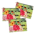 thumbnail image 1 of Soimoi Tissu Popeline de Coton Vert à Rayures et Roses Grandiflora Imprimé Floral au Mètre 42 Pouces de Large, 1 of 3