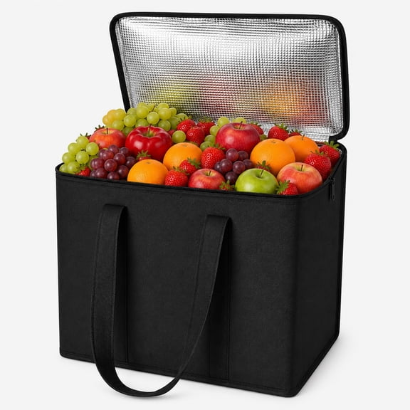 Numjaw Insulated Cooler Bag, 30L Large Cooler Bag for Food Travel Camping Picnic Shopping Family BBQ, Foldable Collapsible Insulated Food Delivery Bag Lunch Shopping Bags