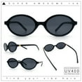 thumbnail image 2 of Retro Vintage Vibe Oval Hipster Boho Fashion Plastic Sunglasses All Black, 2 of 8