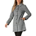thumbnail image 4 of INSPIRE CHIC Women's Peter Pan Collar Single Breasted Winter Overcoat XL Black White, 4 of 6