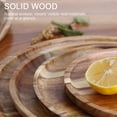 thumbnail image 5 of Set of 2 acacia wood serving plates, round wooden plates, easy to clean, lightweight, suitable for snacks, desserts, 13 cm, 5 of 5